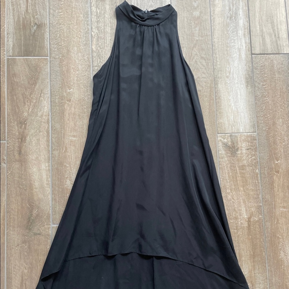 NWT Lola & Sophie Black Cupro Hi-Lo Dress Sz L